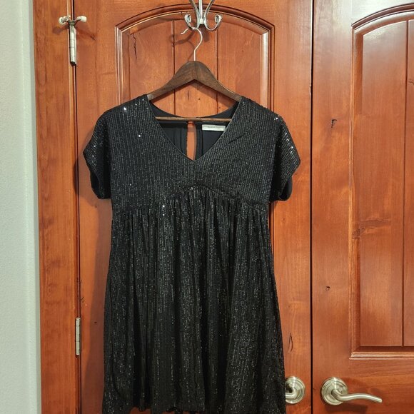 Black Sequin Mini Dress - Picture 3 of 6
